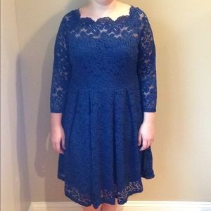 Navy Blue Lace Dress